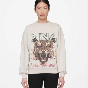 Anine Bing Tiger Sweatshirt | Stone | Size L
